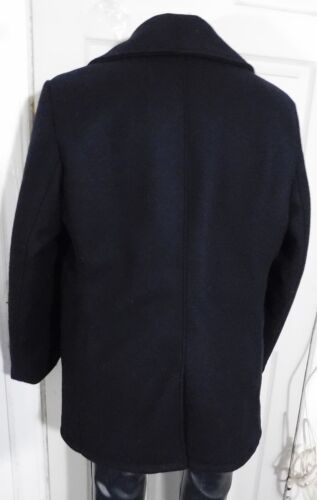 SCHOTT US 740N SIZE 42 BLACK WOOL PEA JACKET MADE IN USA - Picture 2 of 4