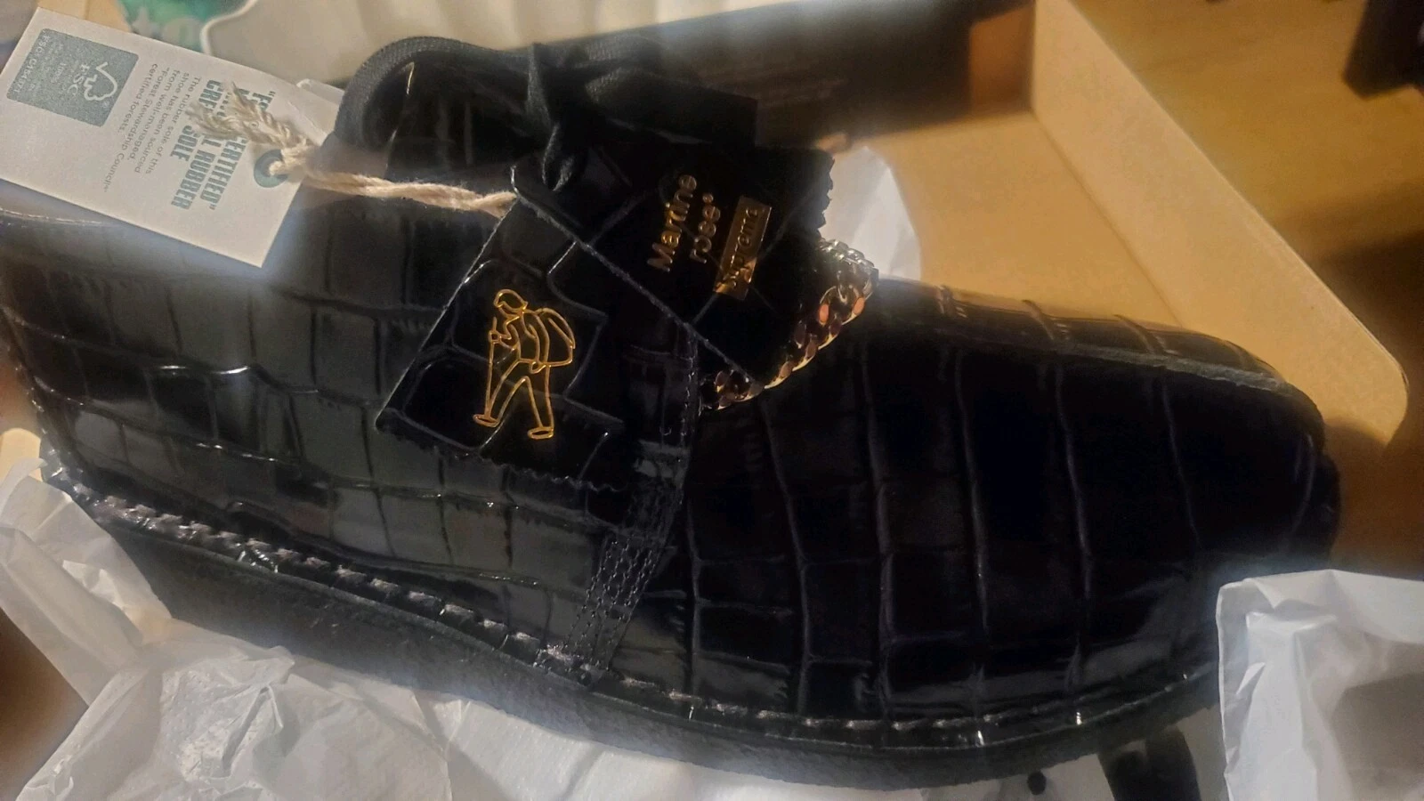 Chaussures homme Supreme Martine Rose Clarks Desert Trek noir croco 11 AUTHENTIQUE neuves avec étiquettes