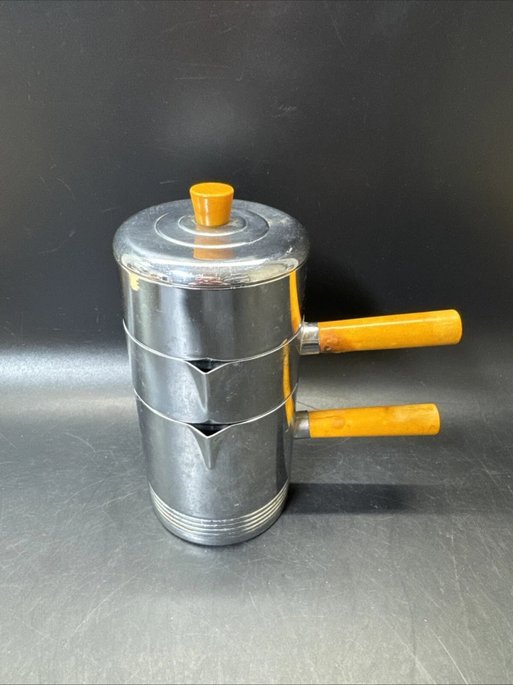 Art Deco Chase Chrome Individual Stacking Coffee Pot - Image 2 of 4