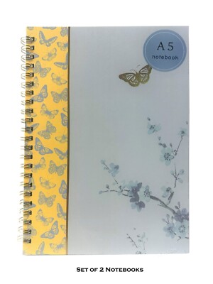 2 x A5 Spirale Notizbuch Notizblock Notizen Schreibblock liniert gefüttert Jotter Neu
