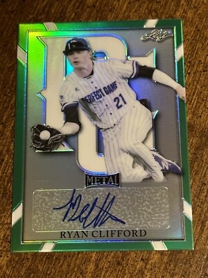 RYAN CLIFFORD 2021 LEAF PERFECT GAME GREEN RAINBOW AUTOGRAPH #5/10 ASTROS METS