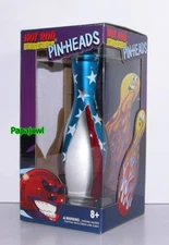 HOT ROD UNDERGROUND PIN HEAD USA Stars Stripes Miniature 7 1/2" Bowling Pin Art 