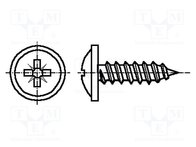 500 pcs : 2099837 - Screw, with flange, 2.9x6.5, Head: button, Pozidriv, PZ1, st 500 pcs : 2099837 - Screw, with flange, 2.9x6.5, Head: button, Pozidriv, PZ1, st