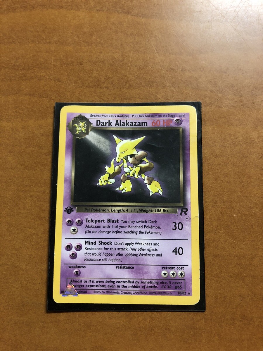 Dark Alakazam 18/82 1st Edition Non Holo Rare Team Rocket Pokemon