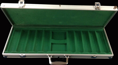 500 Silber Aluminium Chip Etui fasst 2 Kartendecks UND 500 Poker Casino Chips - Bild 3 von 3