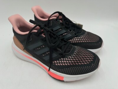 ADIDAS WOMEN'S EQ21 RUNNING SHOE BLACK GREY MAUVE SIZE 8.5