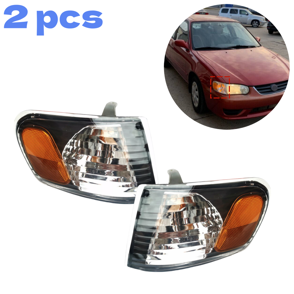 Headlights For 2001 2002 Toyota Corolla Headlamps w/ Corner Signal Lamps Pair US