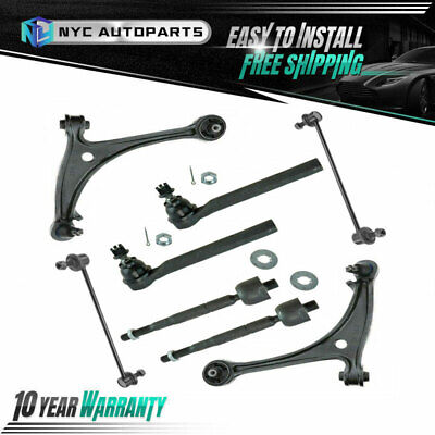 8Pc Front Control Arm With Ball Joint Outer & Inner Tie Rod for 05-10 Odyssey