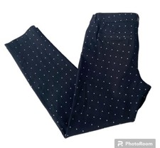 Old Navy Pixie Mid-Rise Pants Black White Diamond Cropped Ladies 8 Cotton Blend