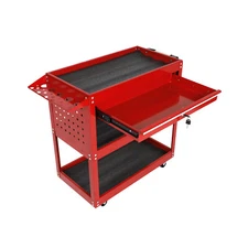 3 Tier Rolling Tool Cart 400LB Heavy Duty Mechanic Tool Cart w/ Lockable Wheels