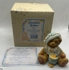 1997 Cherished Teddies 265799 Kara Girl w/ Pot of Honey Bear Figurine