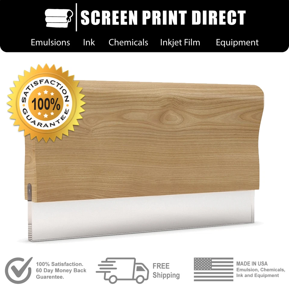 ECOTEX® SCREEN PRINT DIRECT Ecotex® Wood Squeegee with Transparent Blade Screen Printing 70 Durometer