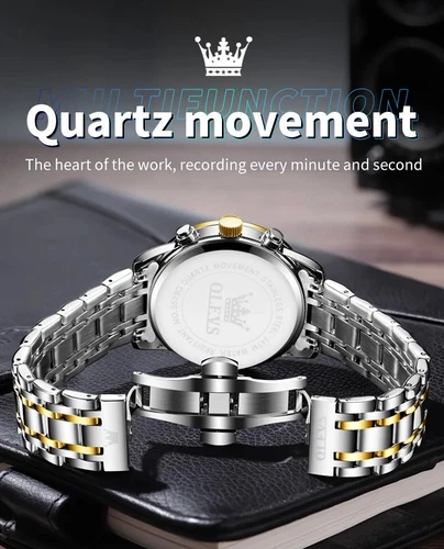 OLEVS Wasserdichte Leuchtende Quarzuhr Herren Business Luxus Armbanduhr Geschenk - Bild 14 von 16