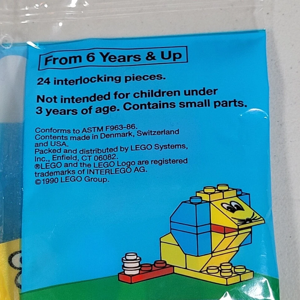 LEGO Basic Rabbit 1677 NEW Sealed Unopened Vintage 1991 Animal Theme Retired Set - Image 4 of 4