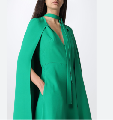 VALENTINO GARAVANI Womens Cady Couture Midi Cape Dress Green Silk 42 US 6  $5700 | eBay