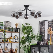 Decken Lampen Flur Strahler modern Wohn Schlaf Zimmer Leuchten Glas rauchfarben