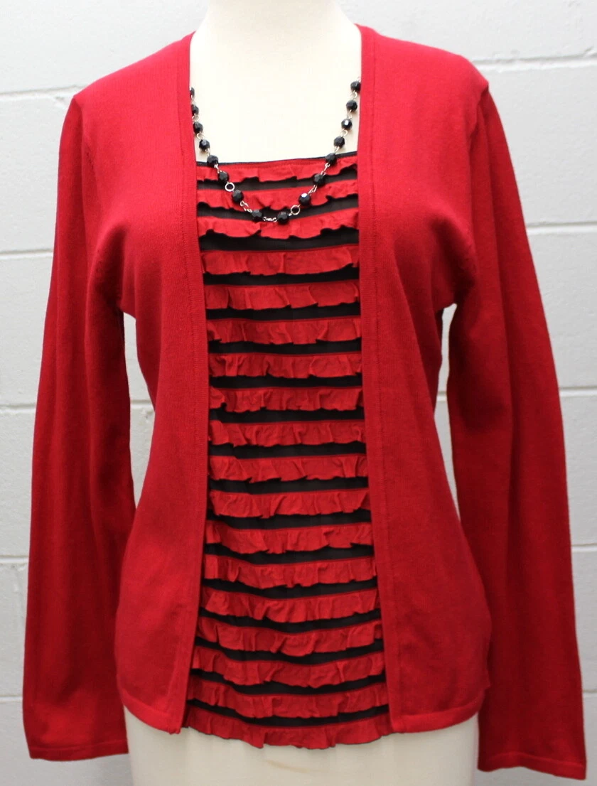 Cardigan with attached top clearance