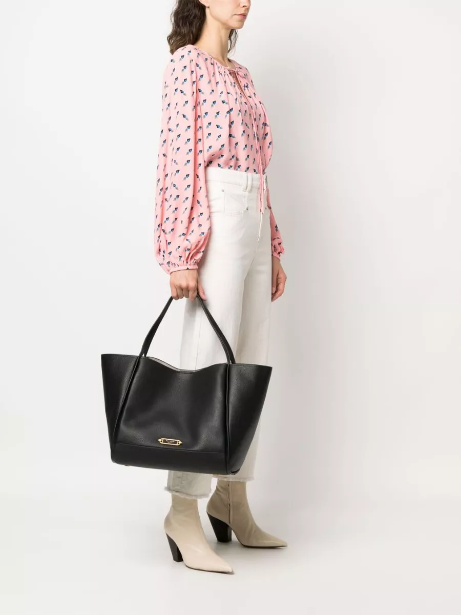 Kate Spade leather logo-plaque tote bag - Black