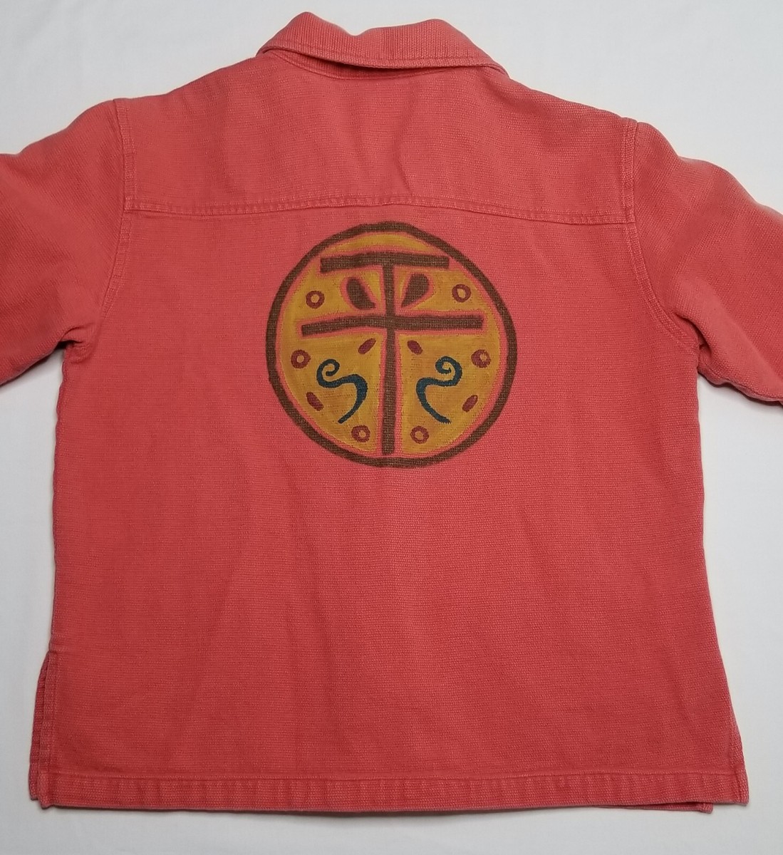 Chicos Design Full Zip Jacket, Size 1, Orange, Cotton, Custom