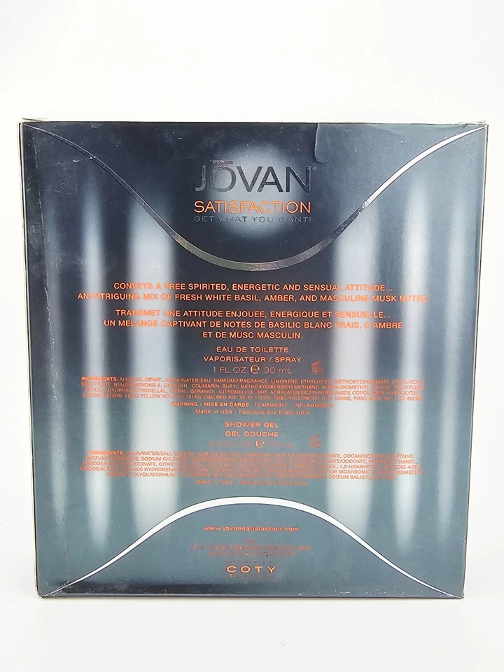 Jovan Satisfaction For Men Colonia Gel de Ducha Eau De Toilette Set de Regalo 1oz Foto 3 de 4