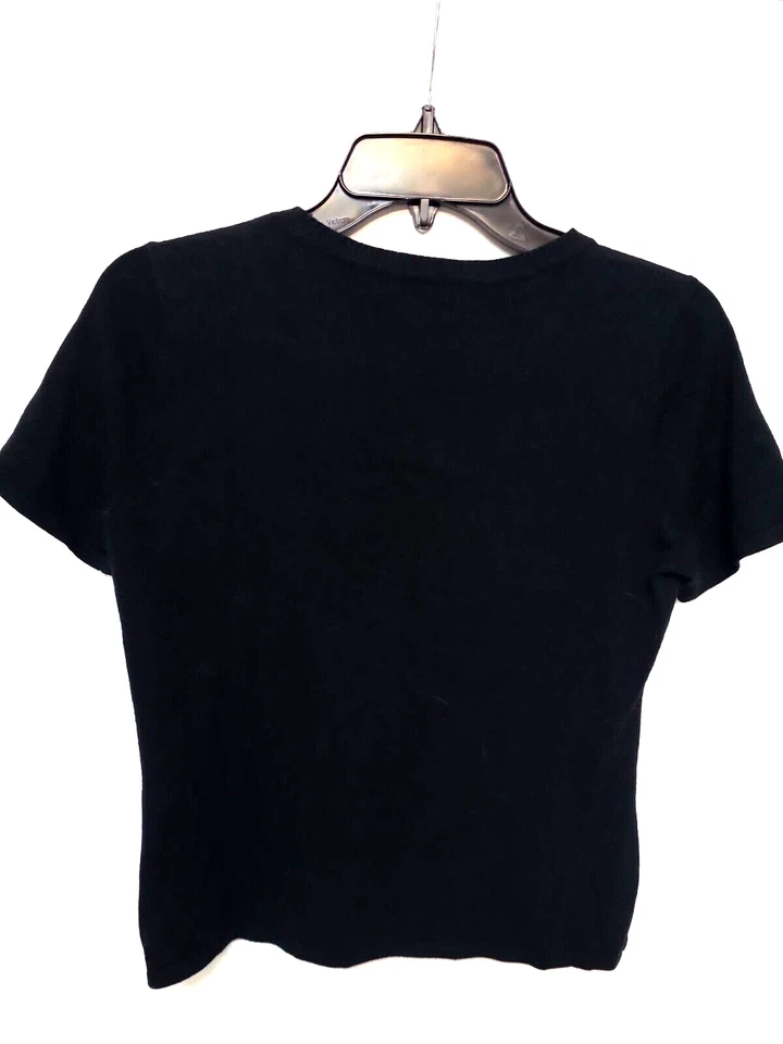 Camisa Bogari Para Mujer Talla S Negra con Bordado Plateado Manga S Suéter Pullover Foto 3 de 4