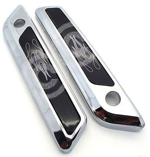 Vivid Gloss Black Saddlebag Latch Reflector Decals For 2014 & Up Harley Touring Models