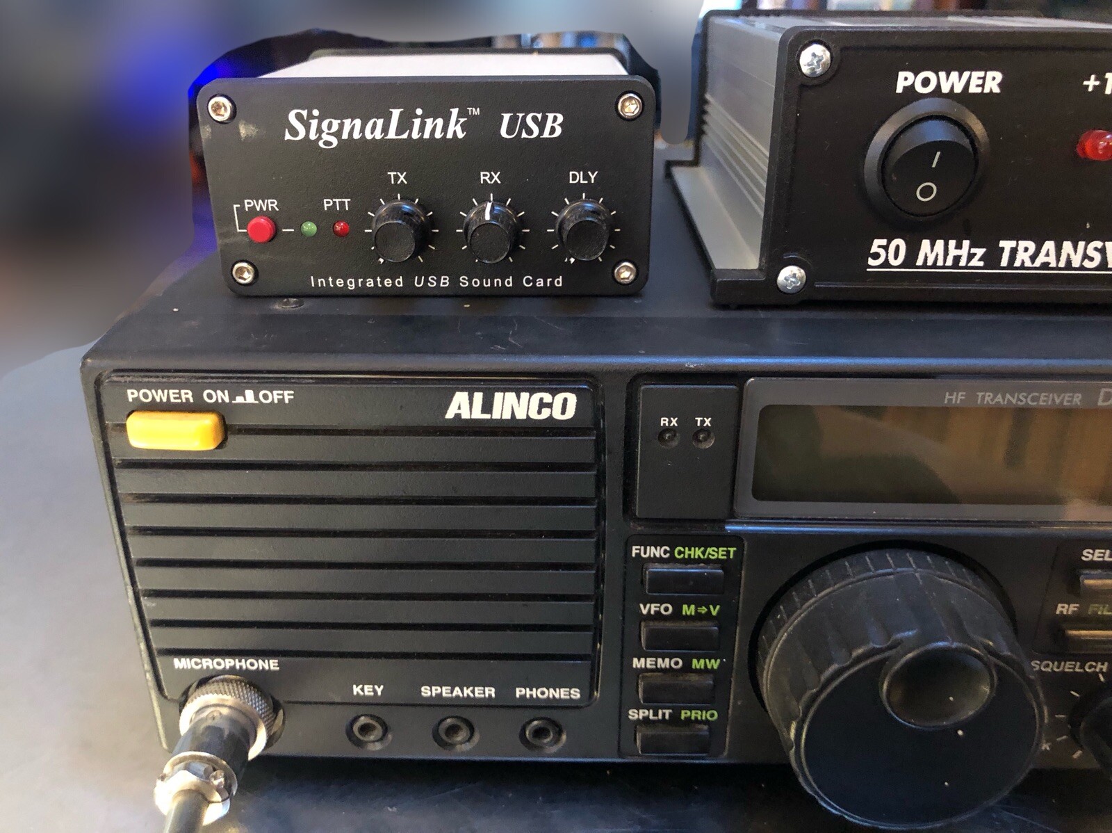 Alinco DX77 HF Transceiver, 6 Meter Transverter, Signalink USB Ham