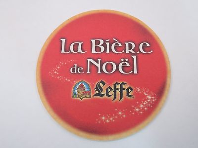 Beer Brewery COASTER ~ LEFFE d'Abbaye La Bruin Biere de Noel ~ Leuven, BELGIUM