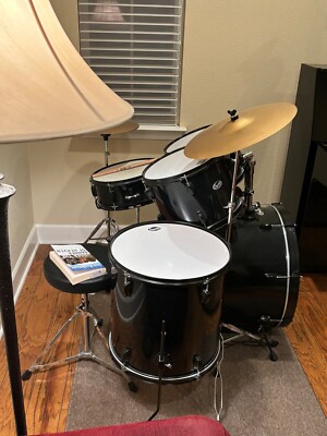 Used 5 piece Astro Drumset, Black & White Finish, Good Condition