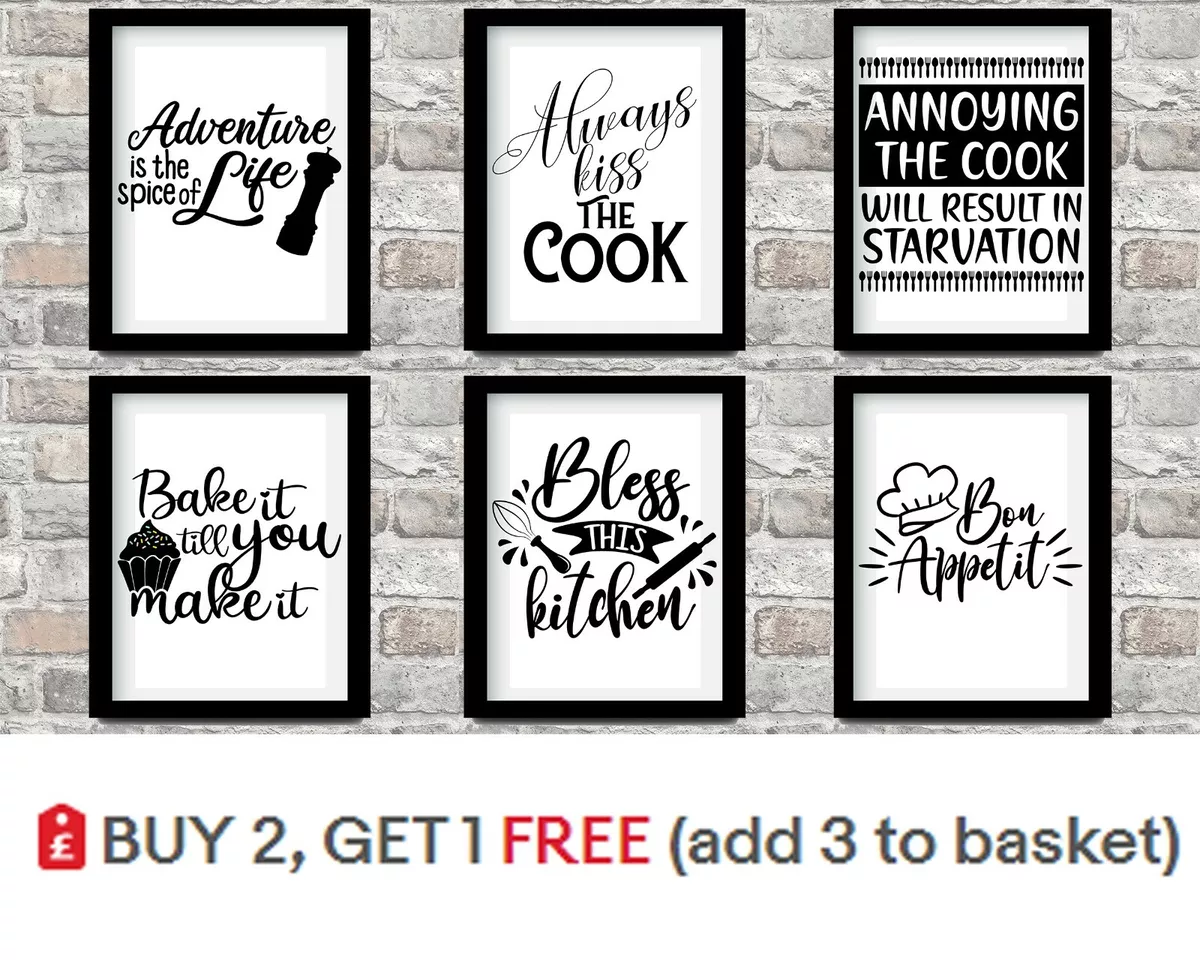 Funny Kitchen Quotes A5 A4 A3 Prints Kitchen Decor 