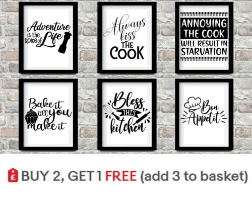Kitchen Print Wall Art Picture Funny Quote Minimalist Poster Framed Dining Room | eBay Kitchen Print Wall Art Picture Funny Quote Minimalist Poster Framed Dining Room | eBay