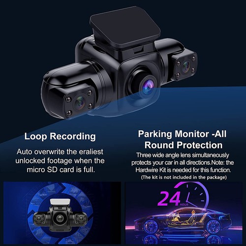 360° Panoramic WiFi Car Dash Cam 1080P 4 Channel Front Rear Camera Night Vision - Picture 9 of 12
