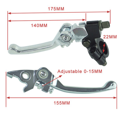 Silver Brake Clutch Levers for 22mm 7/8 Inch Handlebar Apollo Dirt Bike Rfz  SSR