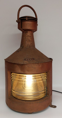 Antike Schiffshafen Laterne Fresnel Glas Maritim Schifffahrtslicht um 1910