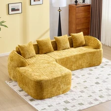 L-shaped Compressed Sofa Features High-elastic Sponge Comfortable Sitting Feel