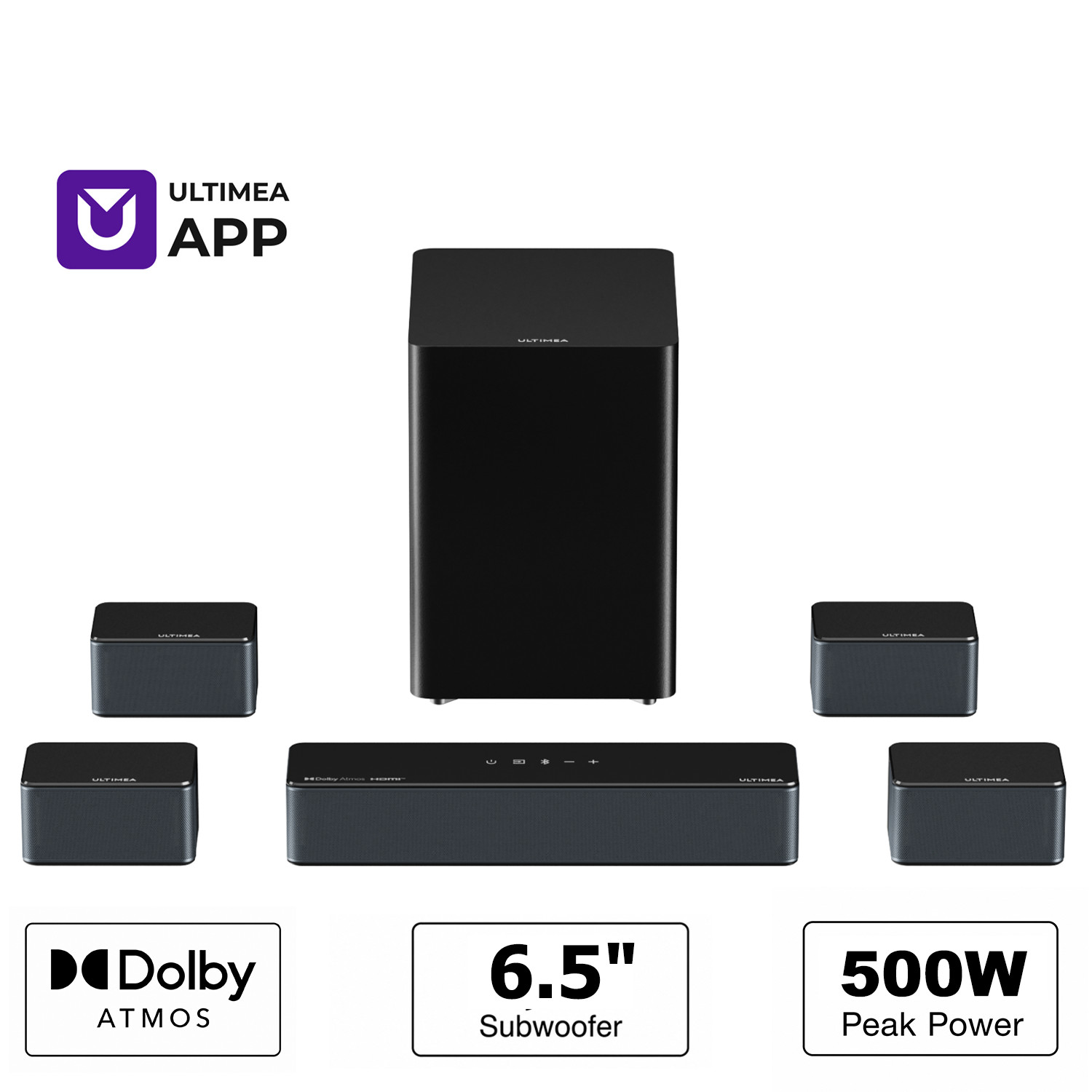 ULTIMEA 7.1 Dolby Atmos Soundbar for TV with Wireless Subwoofer & Rear Speakers