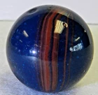 #20725m Rare Akro Agate Experimental Oxblood Patch Shooter Marble .95 Inches