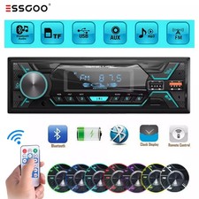 Single 1DIN Car Radio Stereo Bluetooth FM/USB/AUX/TF Audio Remote Control MP3 US