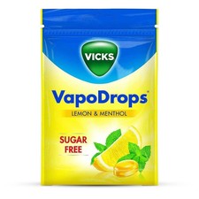 Image of Sugar-Free Cough Sweets | Soothing Throat Relief Vicks VapoDrops Lemon & Menthol