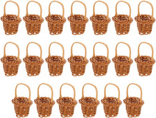 Mini Woven Baskets with Handles Bulk: 20Pcs Mini Wicker Baskets for Crafts Weddi
