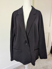 Worthington Womens Black Single Button Blazer...