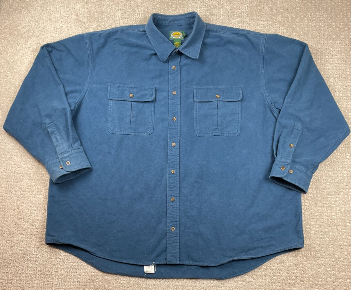 Chemise Cabelas Outdoor Button Up - Homme Taille M - Bleu/vert - 100% Coton