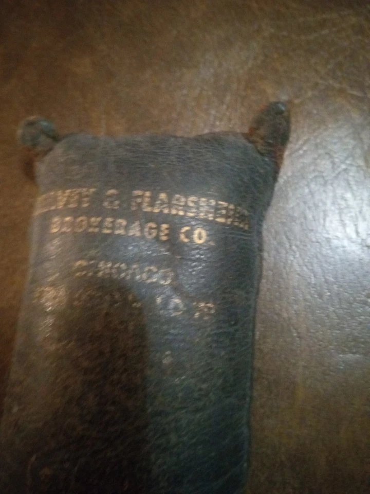 Bolso de cuero pequeño vintage de caña de azúcar anuncio Chicago muy raro único en su clase Foto 3 de 4