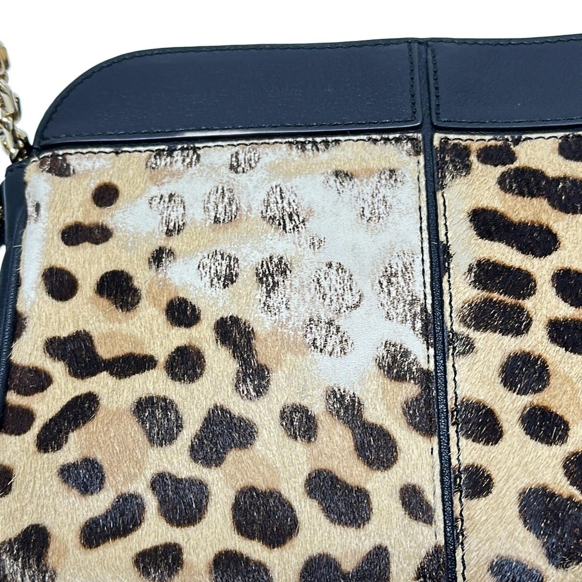 TORY BURCH Shoulder Bag leopard pattern Black x B… - image 9