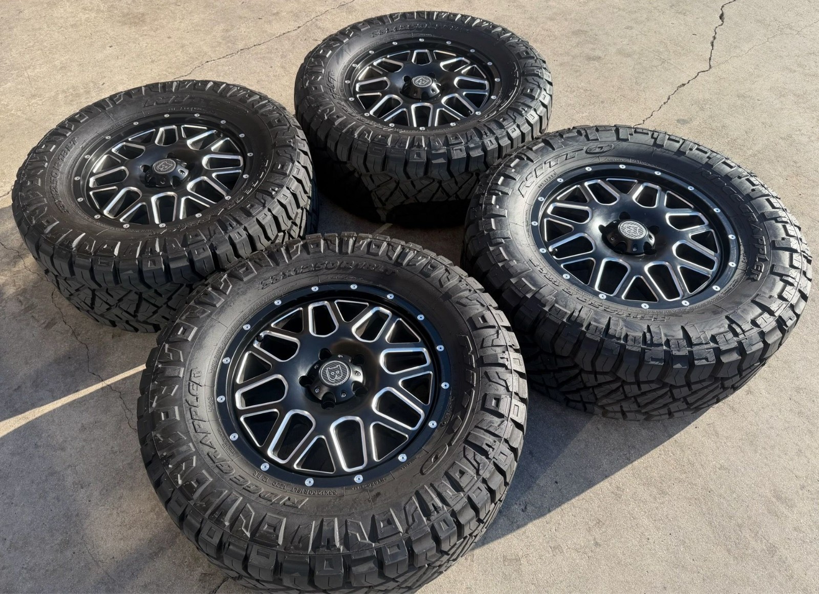 18” Fuel Offroad Brabus Style Black Milled Wheels with Nitto Ridge Grappler AT