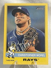 2025 Topps Heritage Christopher Morel Dark Yellow Border #299 Rays