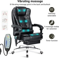 8 point Massage Office Chair Executive Gaming Recline Footrest Computer Chairs