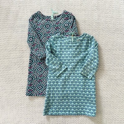 Vineyard Vines Toddler Girl Bundle Lot Two Blue Printed Shift Coastal Dresses 4T