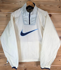 VTG 90s Nike Windbreaker Pullover Jacket Men Medium Center Swoosh Stain READ
