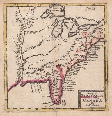 Map Of Eastern North America 1693 Vintage Historic Map Poster Print